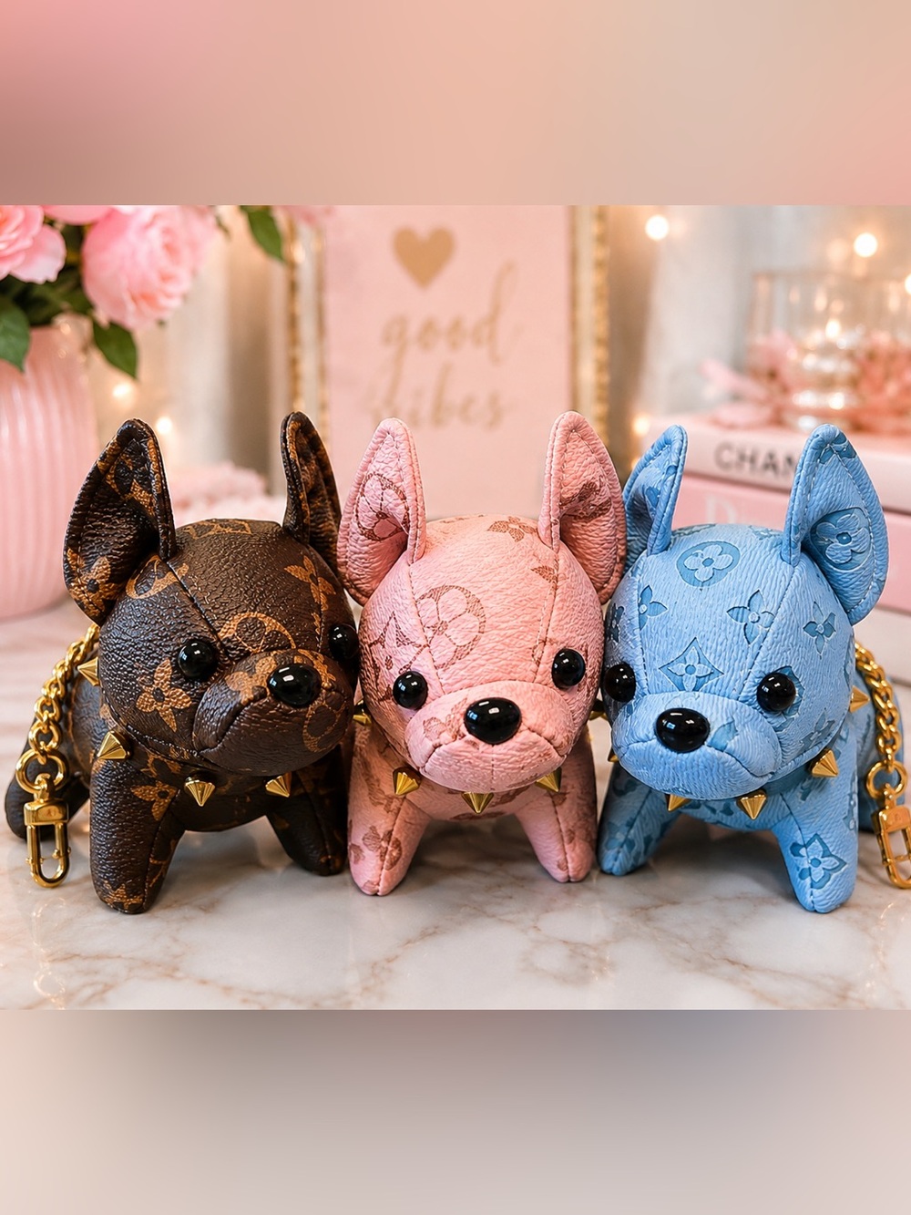 Designer-Style Frenchie Dog Bag Charm Keychain 🐶 - Picture 17 of 17